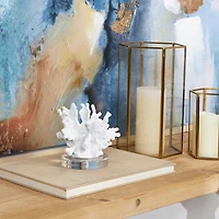 6" White Textured Coral Sculpture