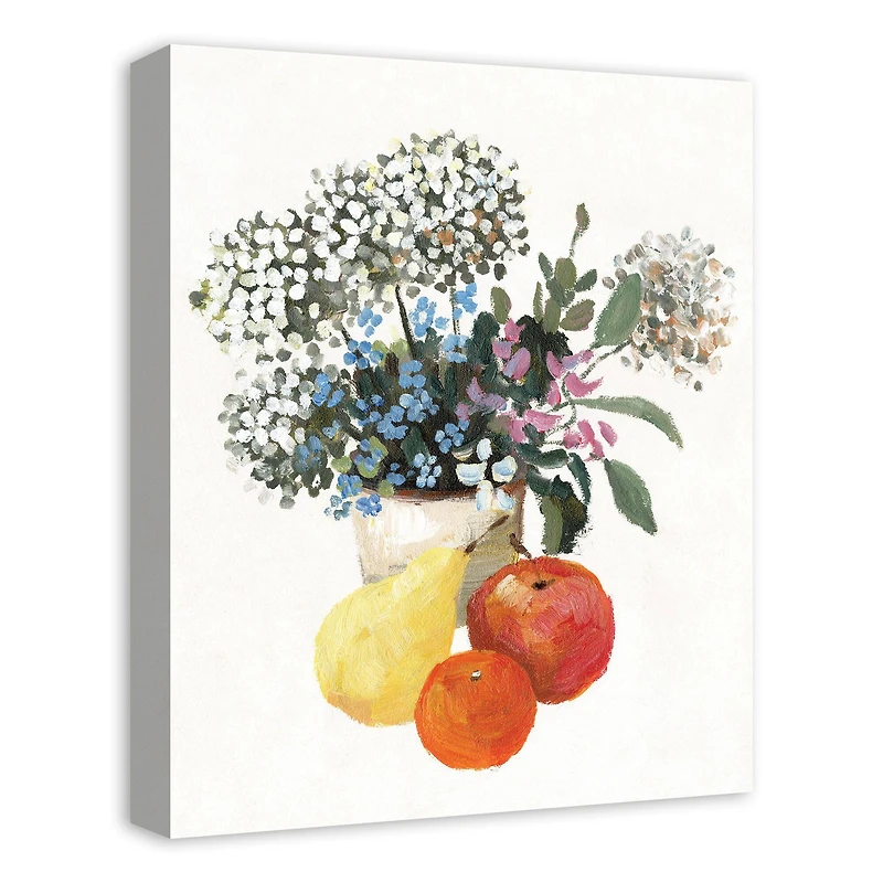 Fruit and Flower Still Life 16" x 20" Canvas Wall Art