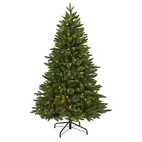 5ft. Pre-Lit New Hampshire Fir Artificial Christmas Tree, Clear LED Lights
