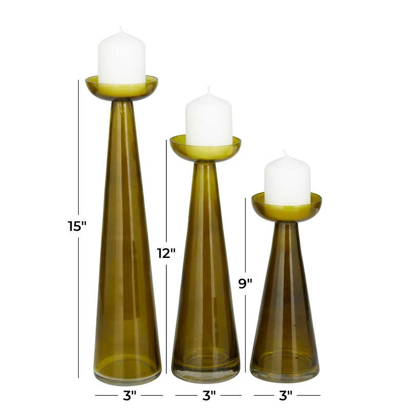 The Novogratz Green Contemporary Candle Holder Set