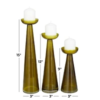 The Novogratz Green Contemporary Candle Holder Set