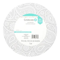 12 Packs: 3 ct. (36 total) 10" Silver Paisley Cake Boards by Celebrate It®