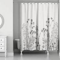 Sketched Florals 71" x 74" Shower Curtain