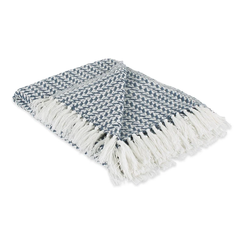 DII® French Blue Arrowhead Woven Throw