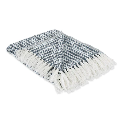 DII® French Blue Arrowhead Woven Throw