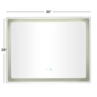 Clear Glass Modern Anti Fog Mirror, 36" x 1" x 28"