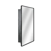 Head West Black Metal Medicine Cabinet with Beveled Mirror