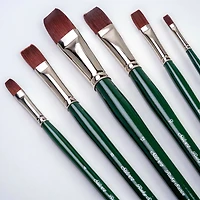 Silver Brush Limited Ruby Satin® 6 Piece Long Flats Brush Set