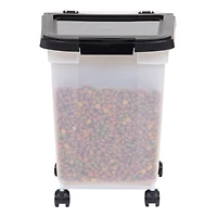 Clear & Black 32.5qt. Pet Food Container With Sealed Top