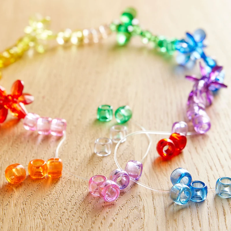 Multicolor Transparent Pony Beads, 9mm by Creatology™
