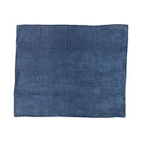 Hello Honey® Blue Kantha & Blanket Stitch Edge Cotton Velvet Throw