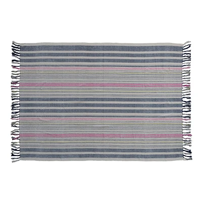 Hello Honey® Multicolor Stripes & Fringe Throw Blanket