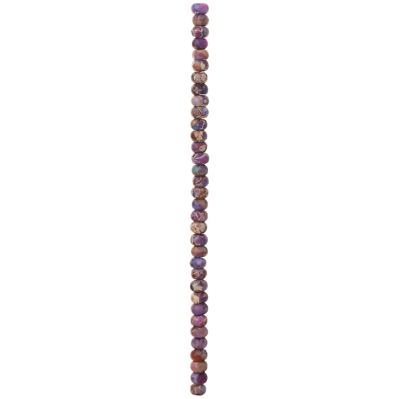 12 Pack:  Amethyst Serpentine Rondelle Beads, 6mm by Bead Landing™