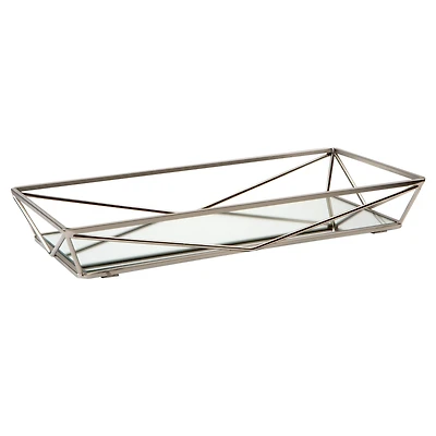 Home Details Satin Geometric Mirrored Vanity Tray