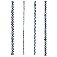 12 Pack: Black Faceted Glass Rondelle Bead Strings by Bead Landing™