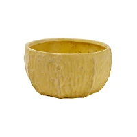 Hello Honey® 9" Yellow Stoneware Planter with Organically Shaped Detail