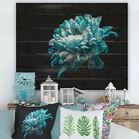 Designart - Close Up of Pure Blue and White Daisy Flower II