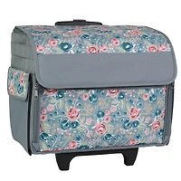 Everything Mary Green Floral Rolling Sewing Machine Tote