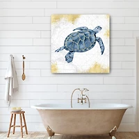 Deep Blue Sea VII White Gold Canvas Giclee