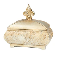 11" Gold Rectangular Traditional Decorative Jar
