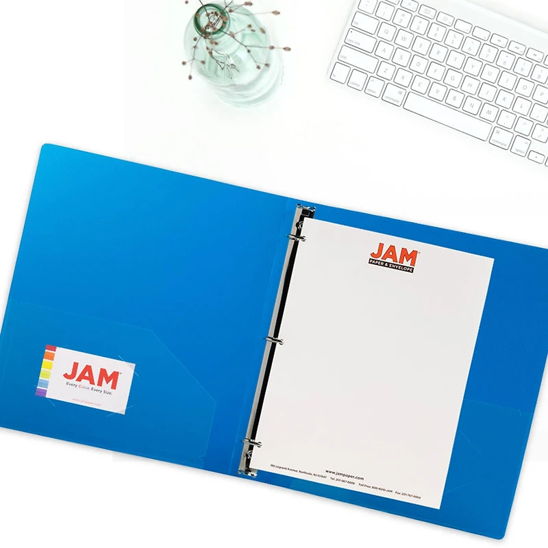 JAM Paper Designders® Plastic 1" 3 Metal Ring Binder with Inside Pocket