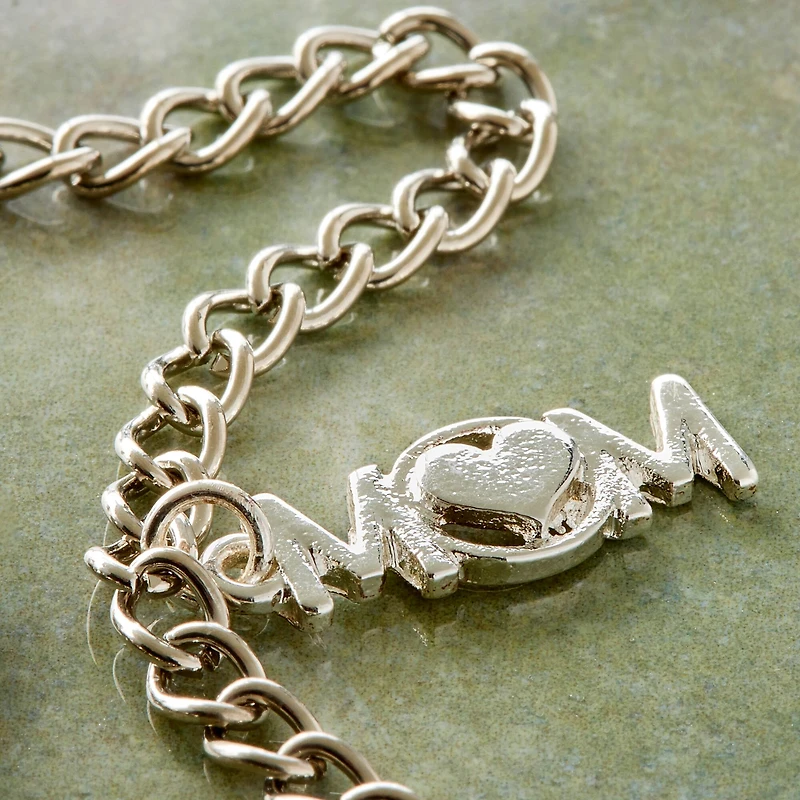 Charmalong™ Silver Plated Mom Charm by Bead Landing™