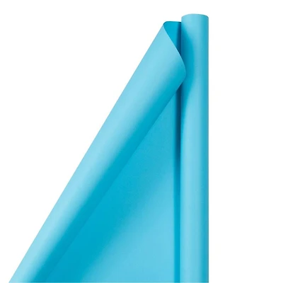 JAM Paper Matte Peacock Blue Gift Wrap, 4ct.