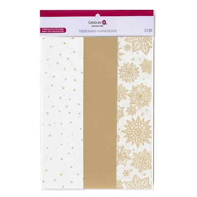 Gold Dots & Snowflakes Tissue Paper, 24ct. by Celebrate It™