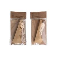 Hello Honey® 5" Green & Red Paper Folding Honeycomb Angel Ornament Set with Star Cut-Outs & Gold Glitter