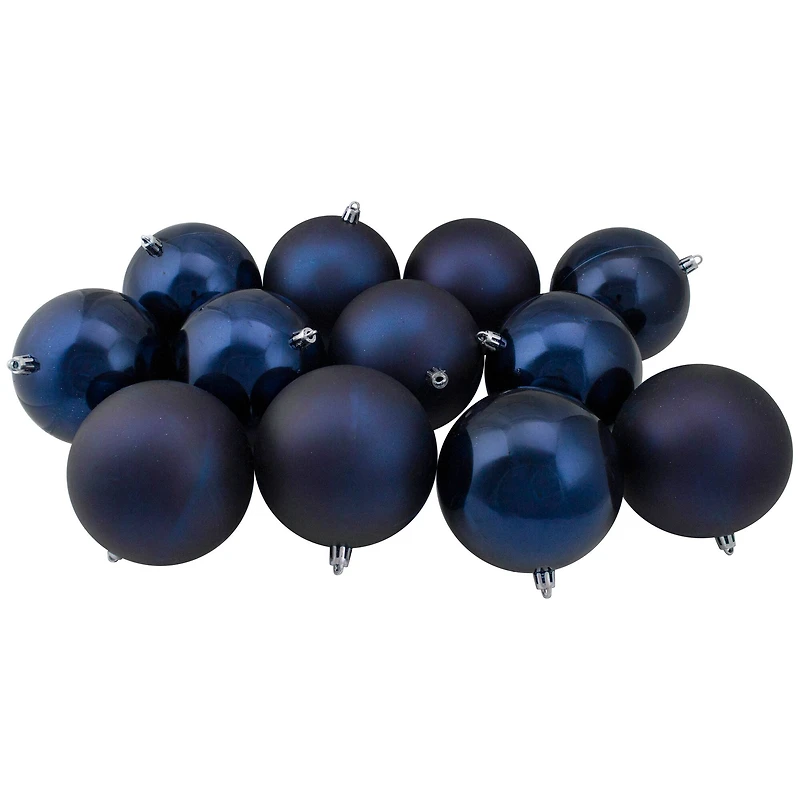 12ct. 4" Sapphire Blue Shatterproof Ball Ornaments