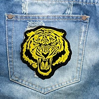 Gwen Studios Black & Yellow 4" Tiger Iron-On Patch