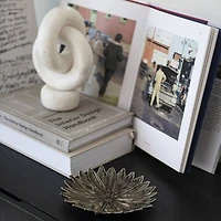 Hello Honey® 8" White Decorative Marble Chain Link Taper Candle Holder