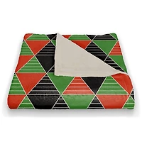 Geometric Kwanzaa Pattern Coral Fleece Blanket