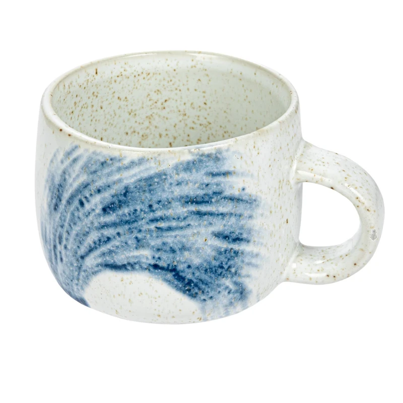 Hello Honey® 10oz. Cream & Blue Glaze Hand-Painted Stoneware Mug, 12ct.