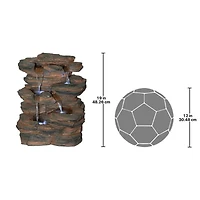 Design Toscano Ramrod Bluffs Cascading Waterfall Illuminated Tabletop Fountain