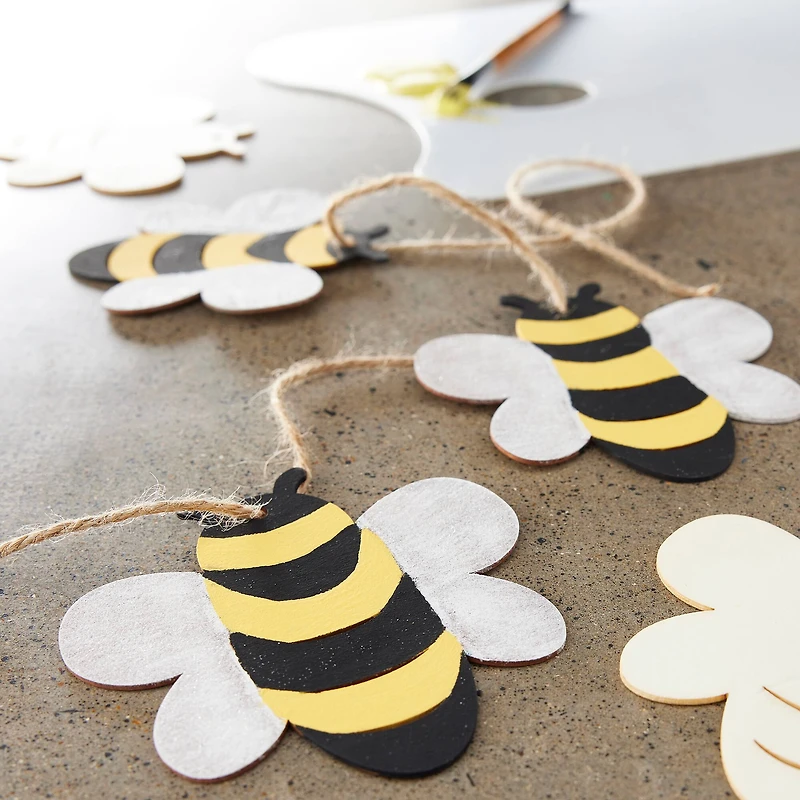 Unfinished Wooden Bee Banner by Make Market®