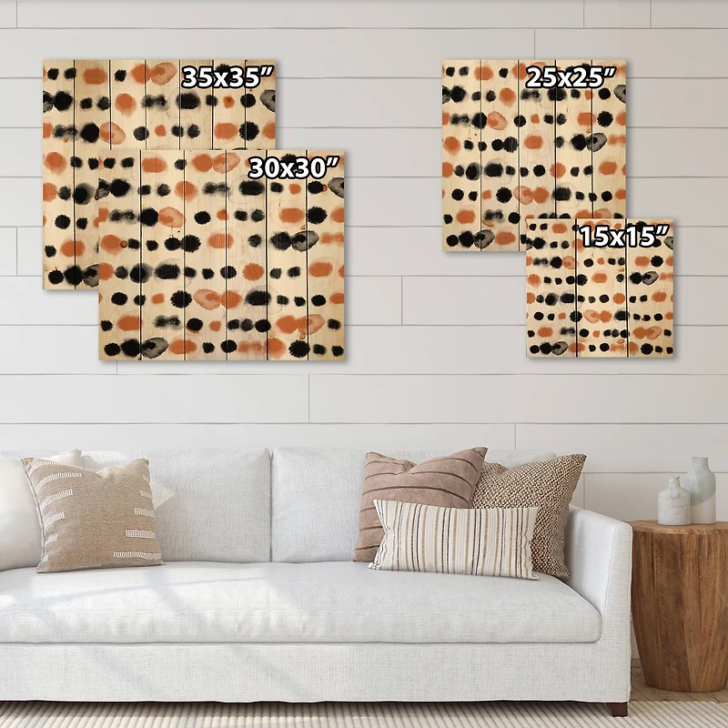 Designart - Black and Orange Polka Dots