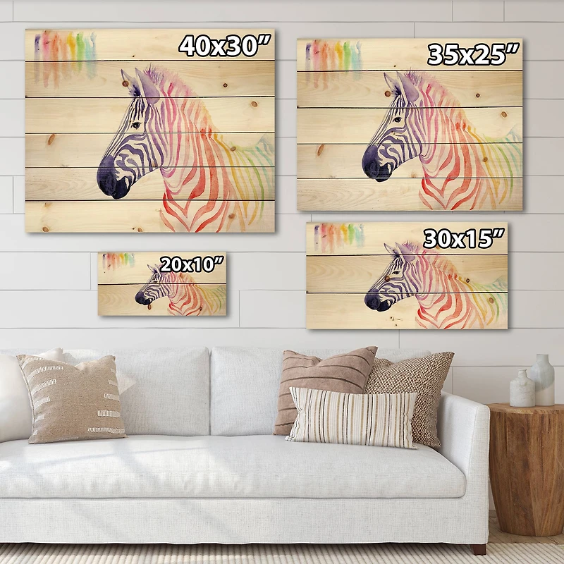 Designart - Portrait of Rainbow Zebra