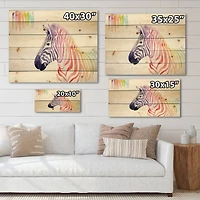 Designart - Portrait of Rainbow Zebra
