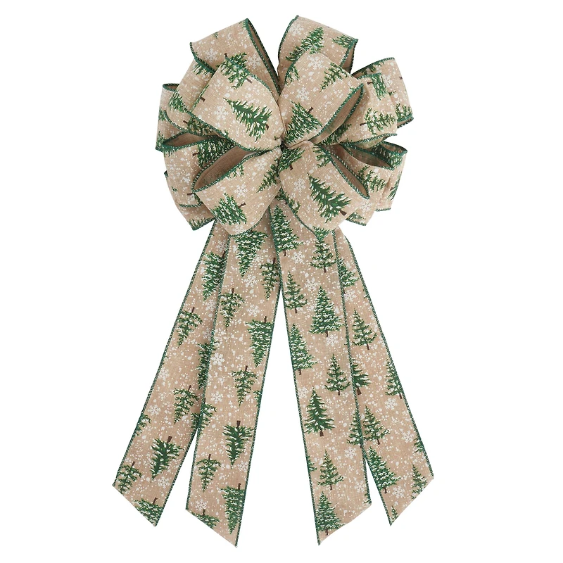 21" Snowy Tree Tree Green Bow by Celebrate It®
