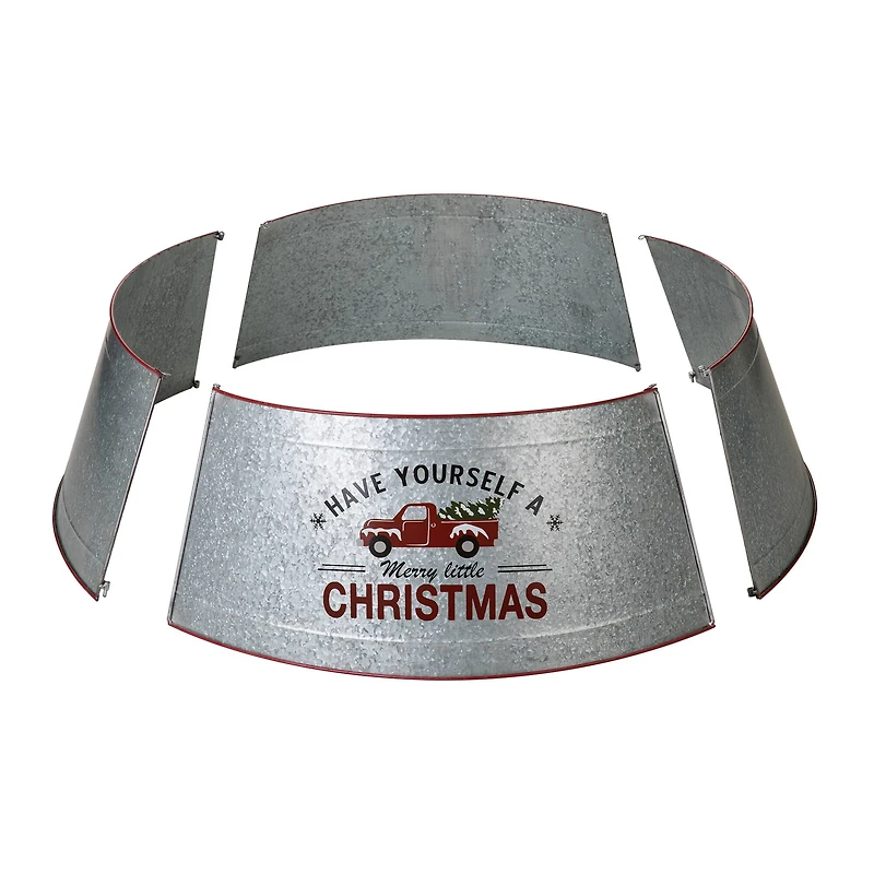 Glitzhome® 40.5" Christmas Galvanized Metal Truck Tree Collar