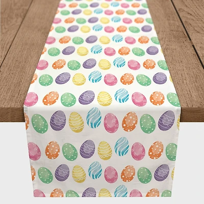 Watercolor Eggs 16" x 72" Poly Twill Table Runner