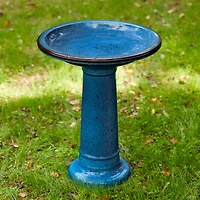 Glitzhome® 21.5" Faux Ceramic Tall Pedestal Birdbath