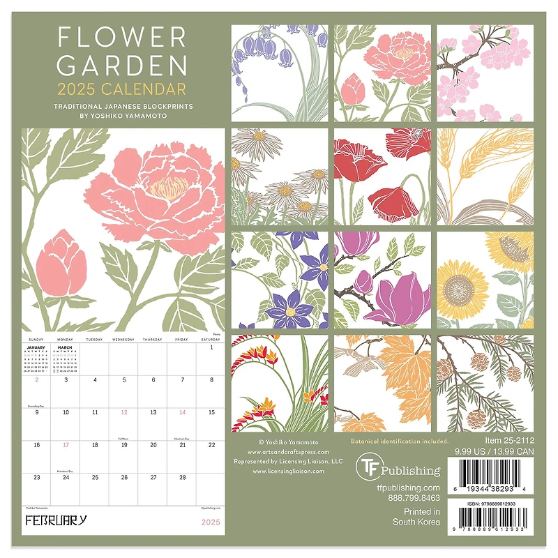 TF Publishing 2025 Flower Garden Mini Calendar