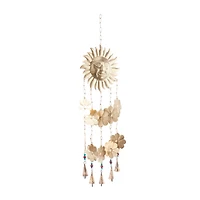 Gold Metal Eclectic Windchime, 11" x 1" x 32"