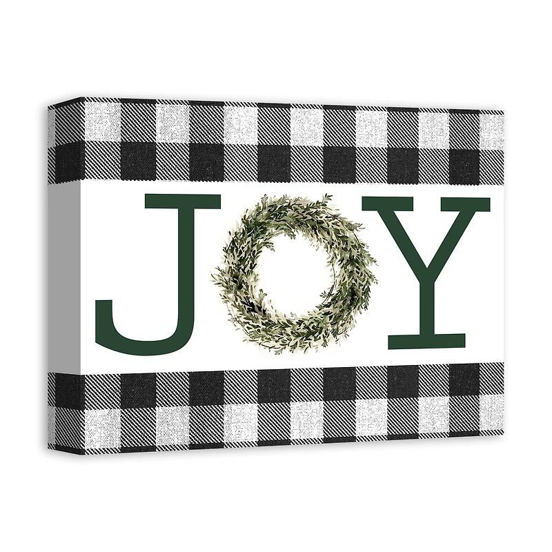 Green Joy Wreath 11x14 Canvas Wall Art