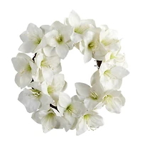 18'' White Amaryllis Wreath