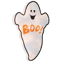 Lighted Holographic Ghost Halloween Window Silhouette Decoration