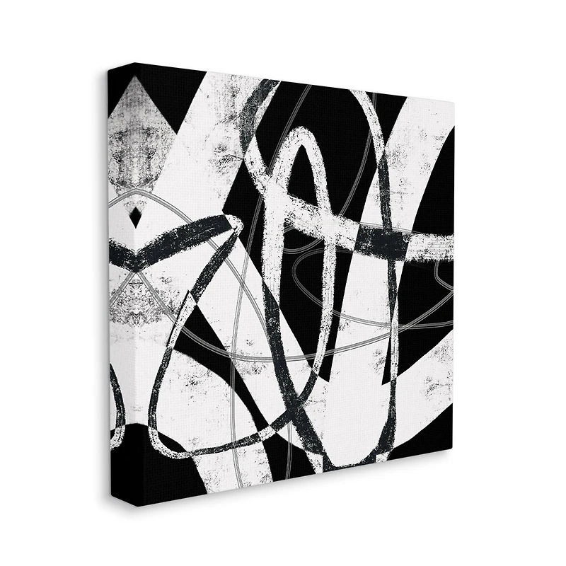 Stupell Industries Black & White Moving Abstract Canvas Wall Art