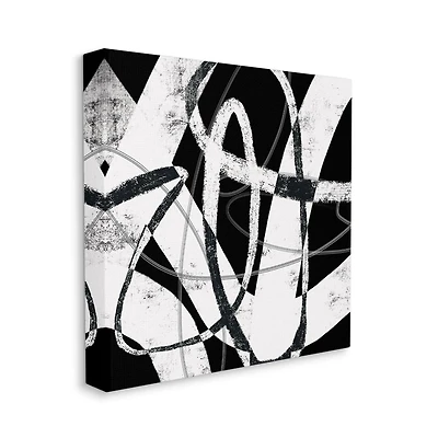 Stupell Industries Black & White Moving Abstract Canvas Wall Art
